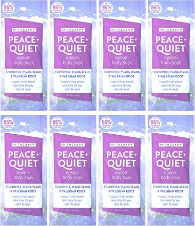 Village Naturals Therapy, Peace & Quiet Mineral Bath Soak, 2 Oz, Pack of 8