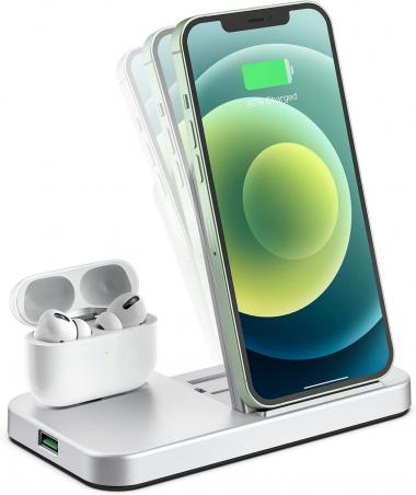 Conido Wireless Charger, 2 in 1 Wireless Charging Station for iPhone and AirPods, Charging Dock for AirPods Pro/2/1, 7.5W Qi Fast Charger for iPhone 13/12 Pro Max/11 Pro Max/XR/XS Max/X/11 Plus