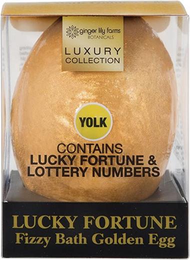 Ginger Lily Farm's Botanicals Luxury Collection Fizzy Bath Golden Eggs, Contain Lucky Fortune & Lottery Numbers, Lemongrass, 6.3 Oz