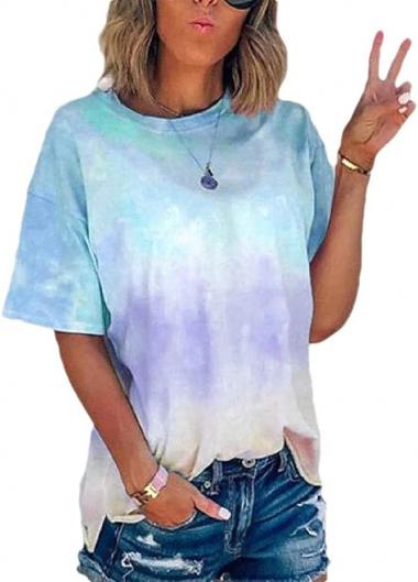 DASAYO Women Tie Dye T-Shirt Loose Casual Short Sleeve Cute Tee Shirt Fashion Summer Tops Blouse Trendy 2023 Ladies Clothes