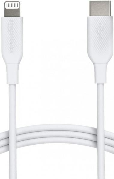 Amazon Basics USB-C to Lightning Cable, MFi Certified Charger for iPhone 11 Pro/11 Pro Max - White, 6-Foot