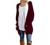 GRECERELLE Women's Loose Open Front Long Sleeve Solid Color Knit Cardigans Sweater Blouses with Pockets