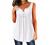 Womens Tank Tops Sleeveless Summer Casual V Neck Button Up Henley T Shirts Plus Size Floral Flowy Pleated Vest Blouses