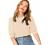 SheIn Women's Puff Sleeve Casual Solid Top Pullover Keyhole Back Blouse