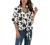 Womens V Neck Tie Knot Front Tops 3/4 Bell Sleeve Boho Shirts Summer Blouses Floral Printed Vacation Casual T Shirts