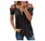 Off Shoulder Tops for Women Sexy V Neck Short Sleeve T Shirts Plus Size Lace Zipper Summer Casual Flowy Tee Blouses