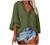 Women Summer Lace 3/4 Bell Sleeve Shirts V Neck Tops Casual Solid Elegant Blouses Summer Loose Beach Party T Shirts