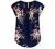 Milumia Women's Elegant Floral Print Petal Cap Sleeve Pleated Vacation Office Work Blouse Top