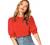 SheIn Women's Puff Sleeve Casual Solid Top Pullover Keyhole Back Blouse