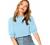 SheIn Women's Puff Sleeve Casual Solid Top Pullover Keyhole Back Blouse