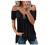 Women Cold Shoulder Casual Plus Size Spaghetti Strappy Tunic Tops Lace Short Sleeve Zip Up V Neck T Shirt Swing Blouse