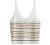 SweatyRocks Women's Sexy Strappy Crop Top Striped Print Ribbed Knit Cami Top