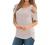 KNFATEQVEDG Summer Cold Shoulder Tops for Women Short Sleeve Cut Out Crew Neck T Shirts Causal Strappy T-Shirt Blouse