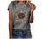 Womens Summer Tops Gradient Sunflower Print Short Sleeve T-Shirt Casual O-Neck T Shirts Graphic Tees Plus Size Tshirts