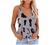 Womens Summer Tops Fashion V-Neck Spaghetti Strap Tank Tops Trendy Camisole Loose Fit Blouse Shirts with Cute Printing