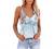 Womens Summer Tops Fashion V-Neck Spaghetti Strap Tank Tops Trendy Camisole Loose Fit Blouse Shirts with Cute Printing