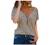 Womens Tops Stripe Mesh Sheer Short Sleeve Summer T-Shirt V Neck Dressy Casual Solid Tee Shirts Loose Fit Tunic Blouse