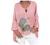 Summer Tops for Women Plus Size Cotton Linen 3/4 Sleeve Crew Neck T Shirts Boho Printing Loose Fit Casual Blouses Tops