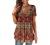 FOLUNSI Women’s Plus Size Short Sleeve Henley Shirt V Neck Floral Blouses Tunic Tops M-4XL