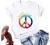 Peace Sign and Sunflower Printed T-Shirts, Women Crewneck Summer Tops Short Sleeve Graphic Tees Shirt Colorful Tshirts