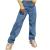 MASZONE High Waisted Jeans for Women Y2K Fashion Wide Leg Denim Pants Loose Back Butterfly Print Straight Trousers Jeans