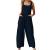 Hesxuno Jumpsuits for Women Casual Loose Plus Size Overalls Retro Print Wide Leg Buttons Jumpsuits Rompers with Pockets