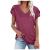 Smooto 2022 Women Summer Blouses Casual V-Neck Short Sleeve T-Shirt Oversized Blouse Women Basic Tee Tops