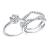 Wuziwen Wedding Rings for Women Solitaire Round Cz Engagement Ring Set Sterling Silver Size 4-13