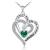 Distance Heart Necklace for Women 925 Sterling Sliver Birthstone Heart Jewelry I Love You to The Moon and Back Necklaces for Mother Girlfriend Wife with Jewelry Gift Box