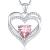 CDE Heart Necklaces for Women Gold-Plated 925 Sterling Silver Birthstone Pendant Necklace Birthday Jewelry Gifts for Women Girls Her Sister Friends