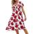 SNKSDGM Women Short Sleeve Boho Ruffle Tiered Floral Print Swing Mini Dress Casual V Neck A-Line Flowy Beach Maxi Dresses