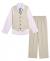 Van Heusen Boys' 4-Piece Formal Suit Set, Vest, Pants, Collared Dress Shirt, and Tie