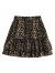 SheIn Women's Leopard Print Drawstring Waist Layer Ruffle Hem Short Skirt