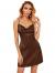 SOLY HUX Women's Spaghetti Strap Cowl Neck Satin Short Slip Dress