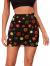 Verdusa Women's Floral Mesh Overlay Elastic Waist Bodycon Mini Skirt