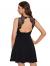 SheIn Women's Sleeveless Lace Applique Cocktail Backless Party Flare Mini Dress