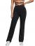 WDIRARA Women's Cut Out Wide Leg Flare Pants High Waist Stretch Self Tie Solid Long Pants