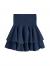 SheIn Women's Solid Shirred High Waist Layered Ruffle Hem Flared Mini Skirt