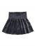 SheIn Women's Solid Shirred High Waist Layered Ruffle Hem Flared Mini Skirt