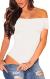 Ancapelion Women’s Off Shoulder Short Sleeve Bodysuit Sexy Stretchy Bodycon Top