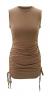 HZSONNE Women's Bodycon Mini Party Dress Sleeveless Ruched Tank Dress Drawstring Side Lace Up Sexy Dress