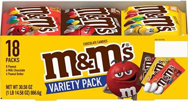 M&M'S Variety Pack Chocolate Candy Singles Size 30.58-Ounce 18-Count Box