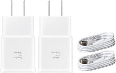 Samsung Adaptive Fast Charger Kit,LaoFas 2 Pack Fast Charging Adapter Travel Charger + (2) Micro USB Data Cables-Wall Charger for Samsung Galaxy S7/S7 Edge/S6/Note5/4 /S3 (White)