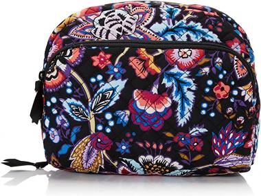 Vera Bradley Women's Cotton Lay Flat Cosmetic Makeup Organizer Bag