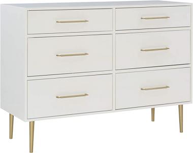 Linon Lennon White Six Drawer Dresser