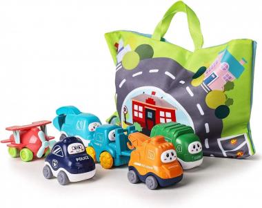 ALASOU Baby Truck Car Toy and Playmat Storage Bag(6 Sets)|Baby Toys 12-18 Months|Infant Toys for 1 2 3 Year Old boy Girl|1st Birthday Gifts for Toddler Toys Age 1-2