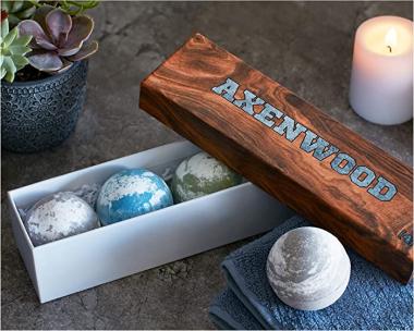 Men's Bath Bombs Set of 4 by AXENWOOD, Premium Gifts for Men, Women, & Boys - Men's Gifts