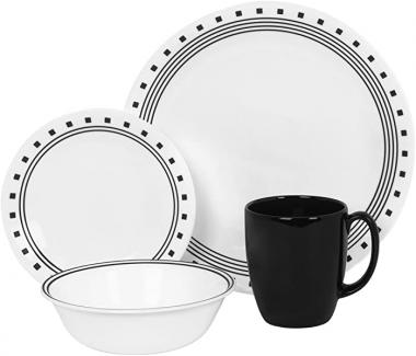 Corelle Livingware 16 piece Dinnerware Set, Service for 4, City Block