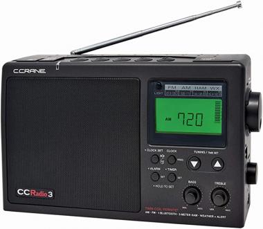 C. Crane CCRadio 3 Long Range Reception AM, FM, NOAA Weather Plus Alert and 2-Meter Ham Band Portable Digital Radio with Bluetooth