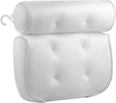 DOITOOL Mesh Sponge Bathtub Pillow with Suction Cups Head Rest Spa Pillow Neck Shoulder Support Cushion for Home Hotel